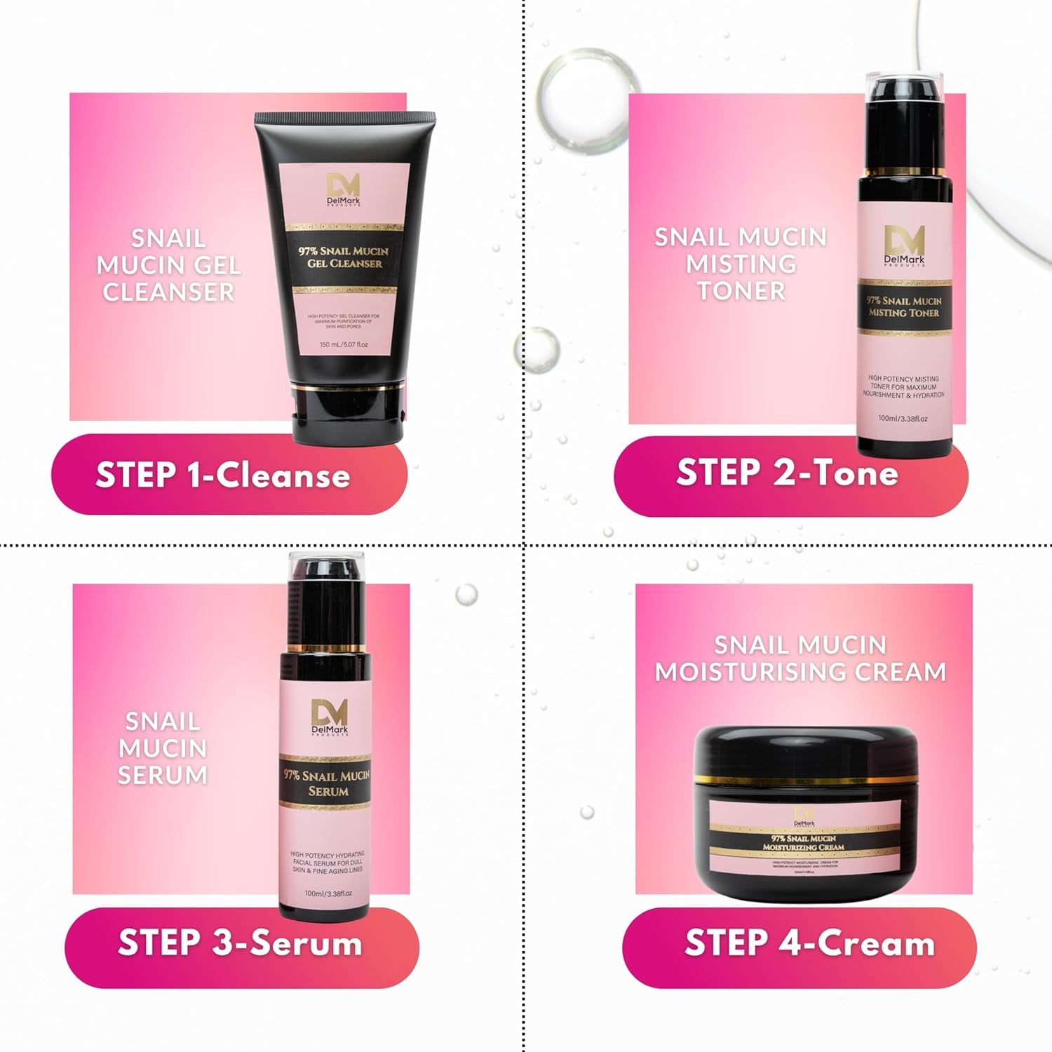 Snail Mucin 97% Daily Face Moisturizer Cream, High Potency Moisturizing Cream for Maximum Nourishment & Hydration - Korean Skincare