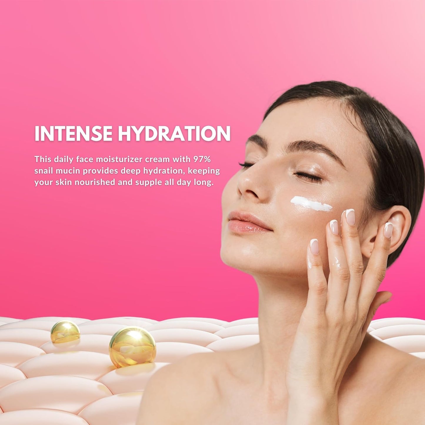 Snail Mucin 97% Daily Face Moisturizer Cream, High Potency Moisturizing Cream for Maximum Nourishment & Hydration - Korean Skincare